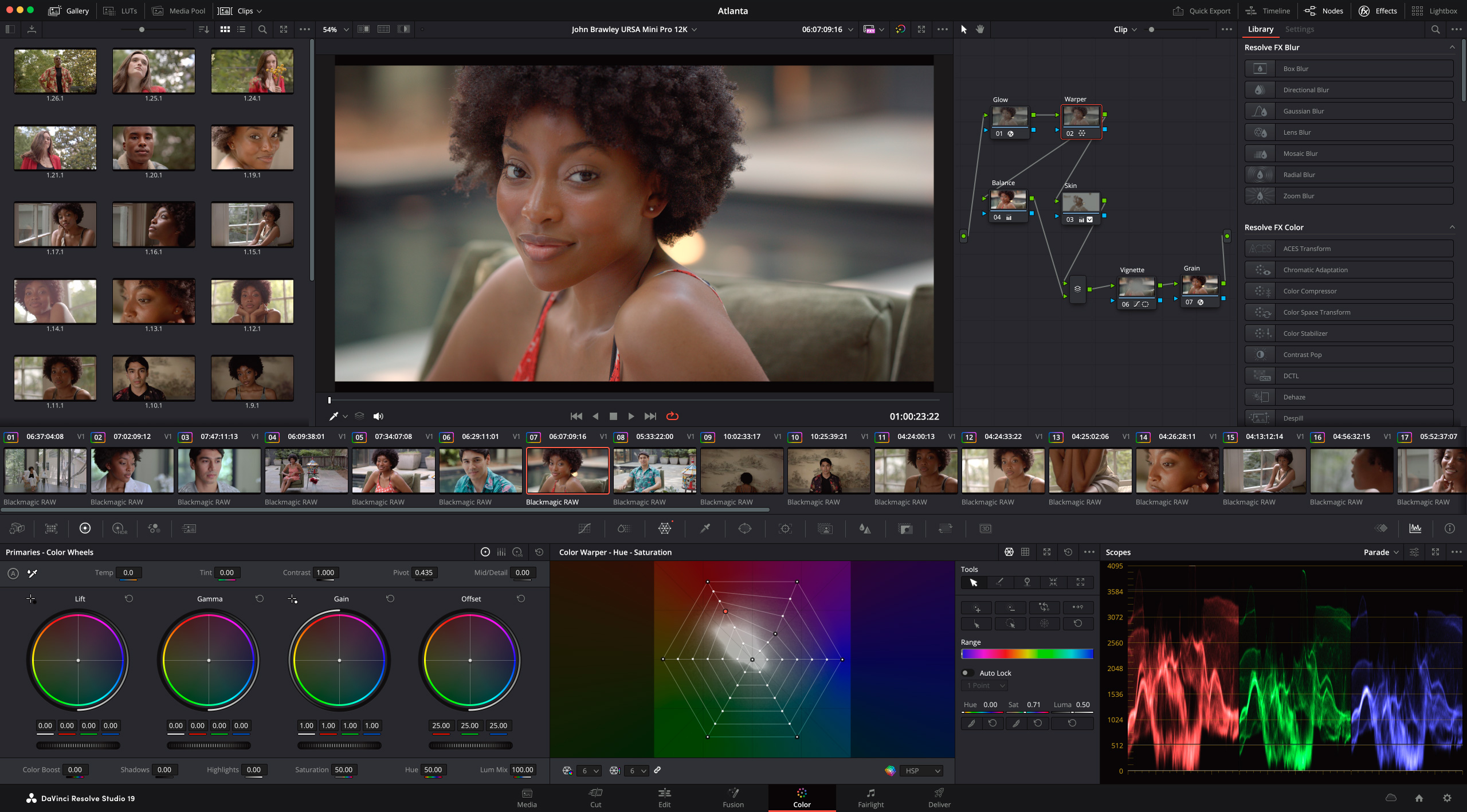 DaVinci Resolve 19 Color Page